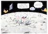Cartoon: Luna 25 (small) by Paolo Calleri tagged russland,mond,wissenschaft,raumfahrt,sonde,luna,25,absturz,ukrainekrieg,putin,karikatur,cartoon,paolo,calleri