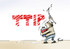 Cartoon: TTIP-Ex (small) by Paolo Calleri tagged deutschland,eu,usa,wirtschaft,freihandel,abkommen,freihandelsabkommen,ttip,skepsis,gentechnik,schiedsgerichte,standards,verbraucherschutz,produkte,verbraucher,arbeitsmarkt,karikatur,cartoon,paolo,calleri
