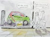 Cartoon: Richtiges Auto? (small) by Pralow tagged klimawandel,energieerzeugung,eeg,pkw,mobilität,ladestationen,reichweite,preis,alltagsnutzung,politik,erneuerbare,energien