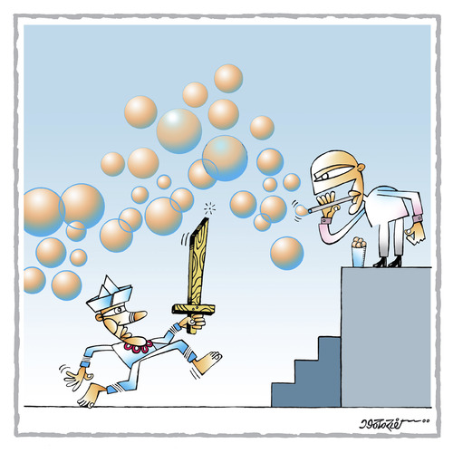 Cartoon: Bubbles (medium) by kifah tagged bubbles