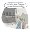 Cartoon: Aversion (small) by Lo Graf von Blickensdorf tagged coffeeshop,ehepaar,widerspruch,aversion,fremdwort,sprache,anglizismen,abneigung,fremdenangst,englisch
