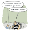 Cartoon: Frage (small) by Lo Graf von Blickensdorf tagged diebstahl,polizei,gestohlenrte,mann,karikatur,lo,cartoon,dieb,räuber,sack,interview,presse,wortspiel,kriminell