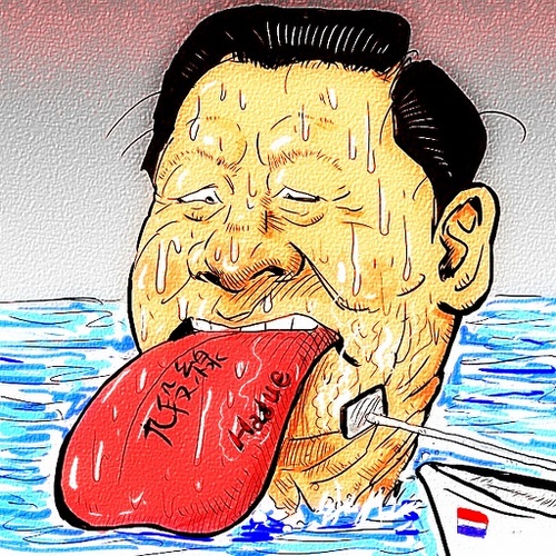 Cartoon: Chinese red tongue (medium) by takeshioekaki tagged hague,convention