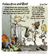 Cartoon: Adam Eve and God 43 (small) by mortimer tagged mortimer,mortimeriadas,cartoon,comic,biblical,adam,eve,god,snake,paradise,bible