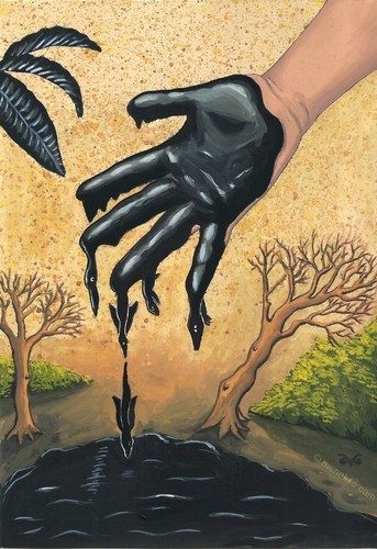 Cartoon: Chevron (medium) by menekse cam tagged chevron,oil,spill,ecuador,rainforest,environment,petrol,sizinti,ekvador,yagmur,ormanlari