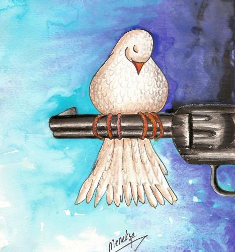 Cartoon: peace (medium) by menekse cam tagged peace,war,piegon,gun