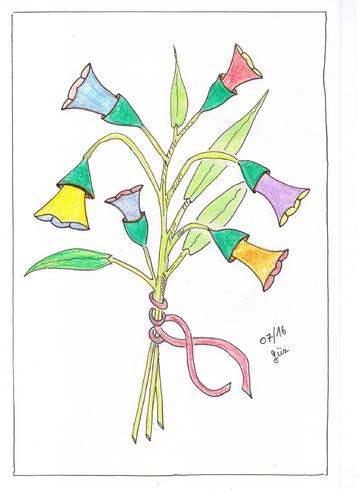 Cartoon: Glockenblume Bellflower (medium) by skätch-up tagged blumenstrauß,bunch,of,flowerd,glockenblumen,bell,flowers