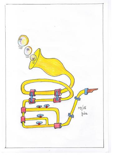 Cartoon: Trompa Trumpet Trompete (medium) by skätch-up tagged sound,tromba,trumpet,trompete,music