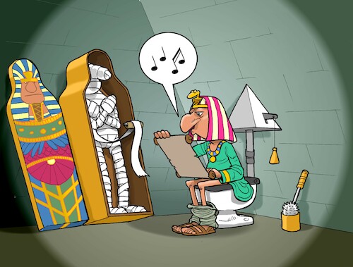 Cartoon: Altägyptisches Klo (medium) by Chris Berger tagged ägypten,mumie,toilette,klo,pyramide,ägypten,mumie,toilette,klo,pyramide