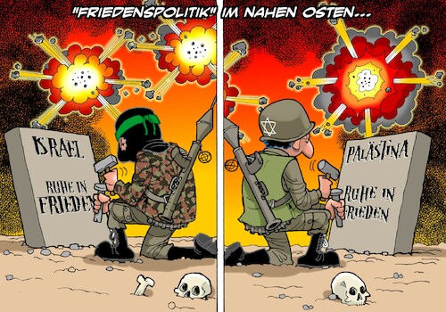 Cartoon: Friede im Nahen Osten (medium) by Chris Berger tagged israel,palästina,gaza,juden,araber,peace,israel,palästina,gaza,juden,araber,peace