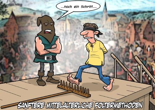 Cartoon: Mittelalter (medium) by Chris Berger tagged folter,mittelalter,rechen,bestrafung,gerichtsurteil,folter,mittelalter,rechen,bestrafung,gerichtsurteil