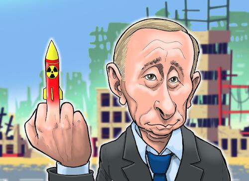 Cartoon: Mittelfinger (medium) by Chris Berger tagged putin,ukraine,krieg,sanktionen,eu,fuck,off,putin,ukraine,krieg,sanktionen,eu,fuck,off