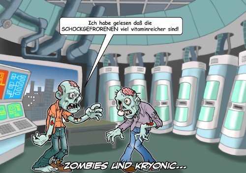Cartoon: Tiefkühlkost (medium) by Chris Berger tagged kryonic,cryonic,zombies,tiefkuehlkost,eingefroren,kryonic,cryonic,zombies,tiefkuehlkost,eingefroren