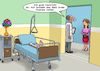 Cartoon: Im Krankenhaus (small) by Chris Berger tagged unfall,bein,amputation,arzt,patient,ehefrau,krankenhaus,krankenzimmer