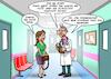 Cartoon: Im Krankenhaus (small) by Chris Berger tagged krankheit,infektion,virologie,bakteriologie,ansteckung,wissenschaft,forchung,tod,ableben,schwarzer,humor