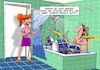 Cartoon: Musiker im Nassbereich (small) by Joshua Aaron tagged drummer,dusche,singen,musik,badezimmer,nassraum