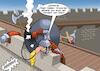 Cartoon: Pech (small) by Chris Berger tagged burg,ritter,siedendes,öl,dhl,paketdienst,irrtum,missverständnis