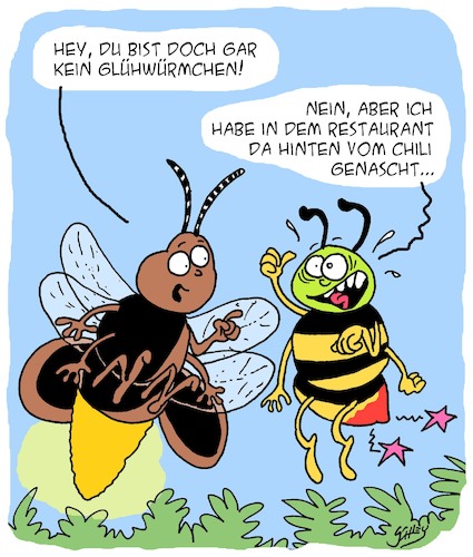 Cartoon: Scharfe Biene!! (medium) by Karsten Schley tagged insekten,tiere,natur,ernährung,schärfe,chili,restaurants,gastronomie,umwelt,insekten,tiere,natur,ernährung,schärfe,chili,restaurants,gastronomie,umwelt