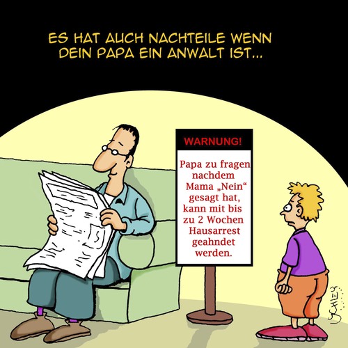 Cartoon: WARNUNG!! (medium) by Karsten Schley tagged jobs,recht,rechtsanwälte,familie,kindheit,eltern,gesetze,strafe,jobs,recht,rechtsanwälte,familie,kindheit,eltern,gesetze,strafe