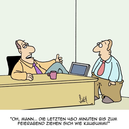 Cartoon: Zäh wie Kaugummi... (medium) by Karsten Schley tagged arbeit,arbeitnehmer,feierabend,beamte,wirtschaft,business,behörden,arbeitszeit,arbeit,arbeitnehmer,feierabend,beamte,wirtschaft,business,behörden,arbeitszeit