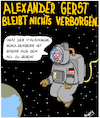 Cartoon: Alexander Gerst (small) by Karsten Schley tagged weltraumforschung,wissenschaft,euro,eu,iss,esa,italien,schulden,geld,wirtschaft,aktienmärkte,krise,politik