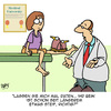 Cartoon: Beim Arzt (small) by Karsten Schley tagged gesundheit,patienten,ärzte,medizin,knochen,körper,tiere,vögel
