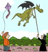 Cartoon: Drachen (small) by Karsten Schley tagged kinder,jugend,jungen,mädchen,spielen,spielzeug,tiere,drachen,hexen,märchen