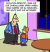 Cartoon: Entwicklung (small) by Karsten Schley tagged aktien,aktionäre,geld,wirtschaft,business,investments,menschen,menschheit,evolution
