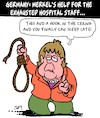 Cartoon: Exhausted Hospital Staff (small) by Karsten Schley tagged germany,merkel,hospitals,nurses,carers,politics,coronavirus,support,health,medical,society