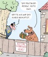 Cartoon: Gefährlicher Hund!! (small) by Karsten Schley tagged post,briefzusteller,hunde,gefahr,tiere,haustiere,jobs,arbeitsschutz,gesellschaft