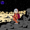 Cartoon: Neulich auf dem Mond (small) by Karsten Schley tagged raumfahrt,astronauten,wissenschaft,iss,esa,mond,forschung,hundekacke