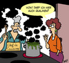 Cartoon: Qualm (small) by Karsten Schley tagged kochen,ernährung,gesundheit,männer,frauen,emanzipation,gesellschaft,beziehungen,ehe,rauchen,rauchverbot