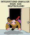 Cartoon: Raus! (small) by Karsten Schley tagged integration,deutschland,gesellschaft,nazis,afd,rechtsextremismus,rechtspopulismus,demokratie,politik
