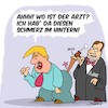 Cartoon: Schmerzen (small) by Karsten Schley tagged trump,recht,gesetze,richter,james,robart,verfassung,demokratie,politik,rassismus,muslime,terrorismus