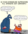 Cartoon: Strache est Converti! (small) by Karsten Schley tagged strache,autriche,politique,drogues,spiritueux,russie,presse,democratie