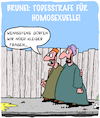 Cartoon: Wenigstens (small) by Karsten Schley tagged brunei,religion,islam,homophobie,homosexualität,politik,todesstrafe,männer,frauen,beziehungen,scharia,gesellschaft