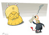 Cartoon: Iranukes (small) by rodrigo tagged iran,nuclear,power,plant,bomb,us,hassan,rouhani,donald,trump,warfare,hbomb