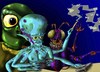 Cartoon: Space Gaming (small) by Vohwinkel Illustrations tagged aliens,games,videogames,space