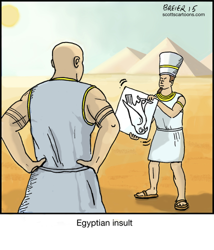 Cartoon: Egyptian Insult (medium) by noodles tagged egypt,middle,finger,flipping,the,bird,hand,gesture,noodles
