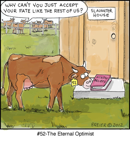Cartoon: Fate (medium) by noodles tagged cows,slaughter,beef,hinduism,sacred,optimist