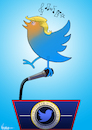 Cartoon: Twitter of the United States (small) by NEM0 tagged donald,trump,tweet,twitter,internet,social,media,network,realdonaldtrump,communications,technology,smartphone,press,conference,journalism,journalist,nemo,nem0