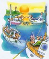 Cartoon: relax (small) by HSB-Cartoon tagged sea,ocean,sailing,sailboat,ship,boat,relax