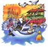 Cartoon: sailing home (small) by HSB-Cartoon tagged sailing,boat,dock,harbour,