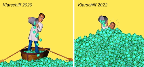 Cartoon: Klarschiff (medium) by Cartoonfix tagged corona,pandemie,inzidenzen,maßnahmen