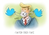 Cartoon: Trump und Twitter (small) by Mirco Tomicek tagged twitter,donald,trump,fakten,check,faktencheck,fake,fakenews,socialmedia,twittern