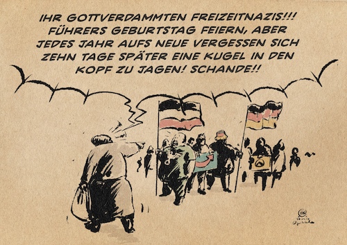 Cartoon: Hitlers Geburtstag (medium) by Guido Kuehn tagged hitler,nazis,hitler,nazis