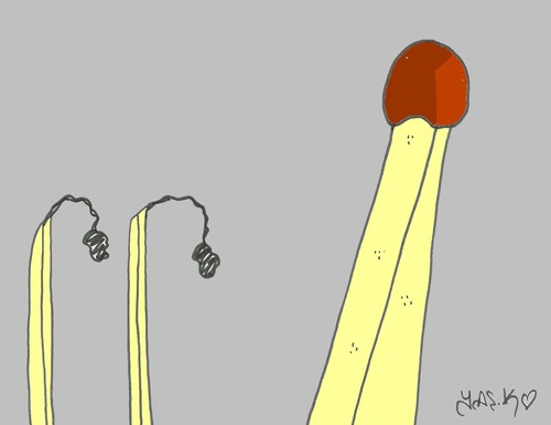 Cartoon: disbursing (medium) by yasar kemal turan tagged power,match,disbursing,matches