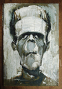 Cartoon: Frankie by Jeff Stahl (small) by Jeff Stahl tagged frankenstein creature monster horror universal monsters legend boris karloff classic movie movies oil painting traditional rough canvas brushwork illustration caricature jeff stahl oils brush oilpainting
