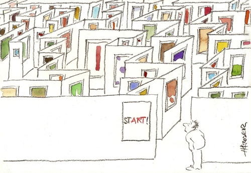Cartoon: Art Maze (medium) by helmutk tagged art