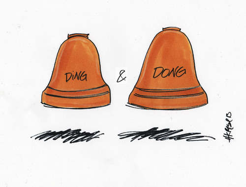 Cartoon: DingDong (medium) by helmutk tagged religion